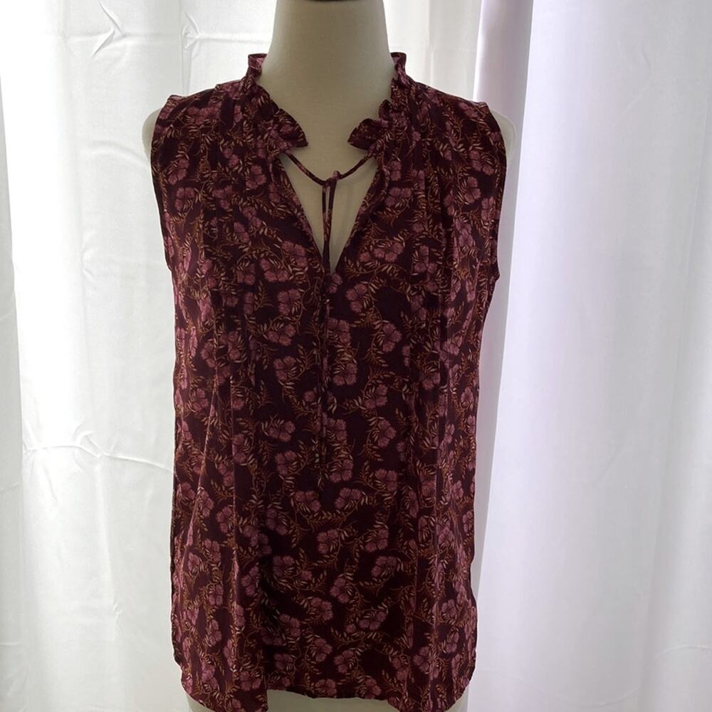 Loft Sleeveless Floral Airy Comfortable Top Blouse Shirt Size S